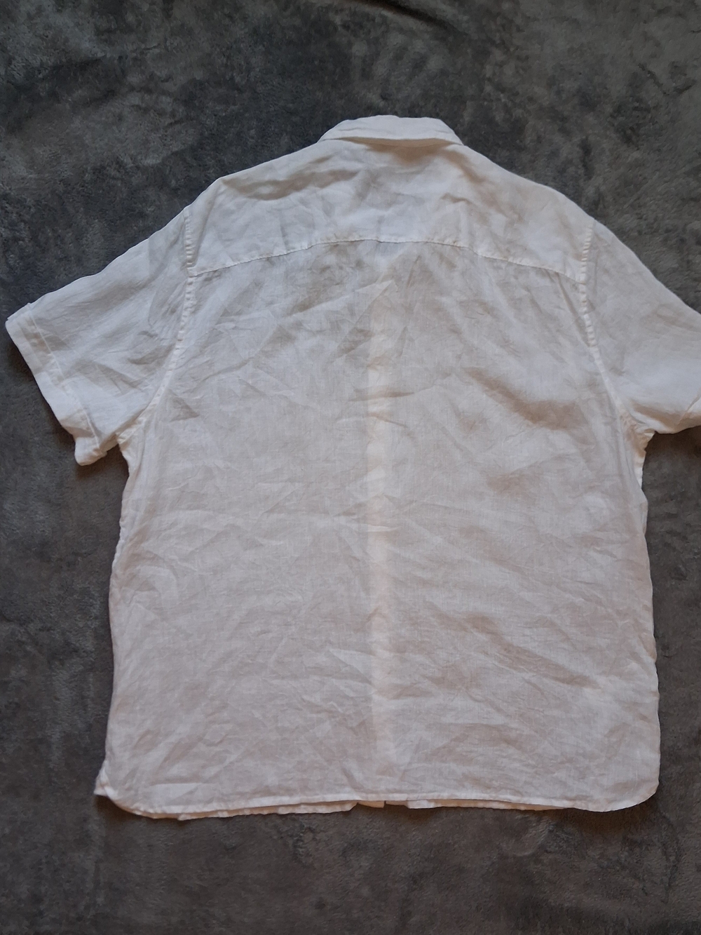 Men's Perry Ellis Short-Sleeve Linen Button Down Shirt White XXL - Picture 2 of 5